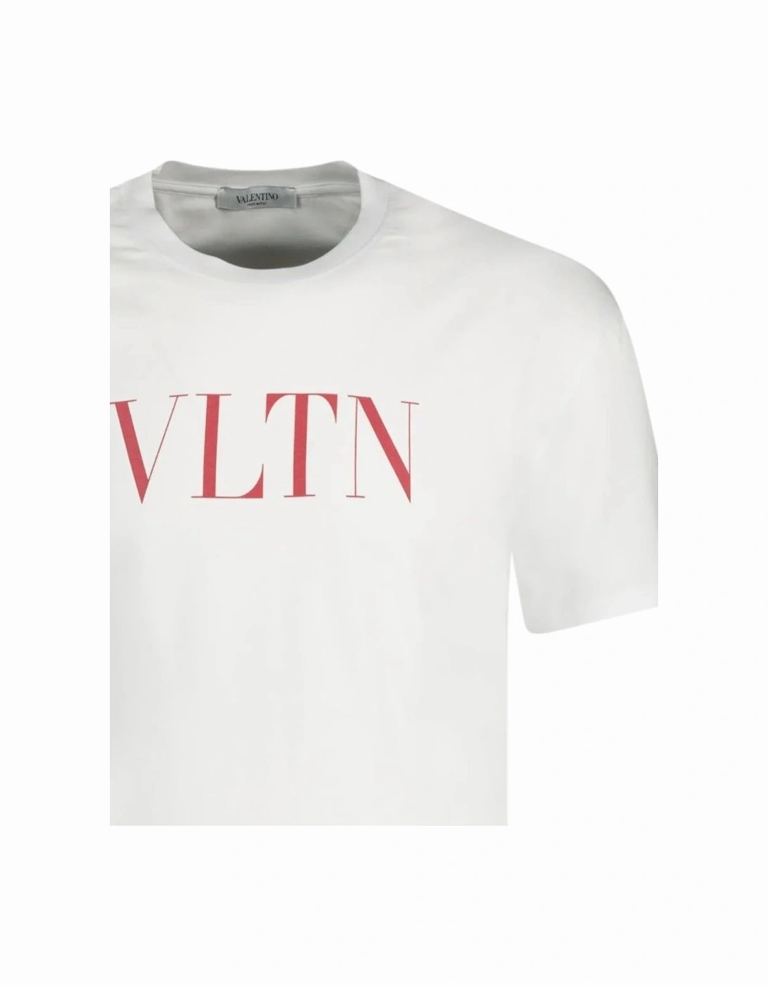 Red VLTN Logo Printed T-Shirt in White