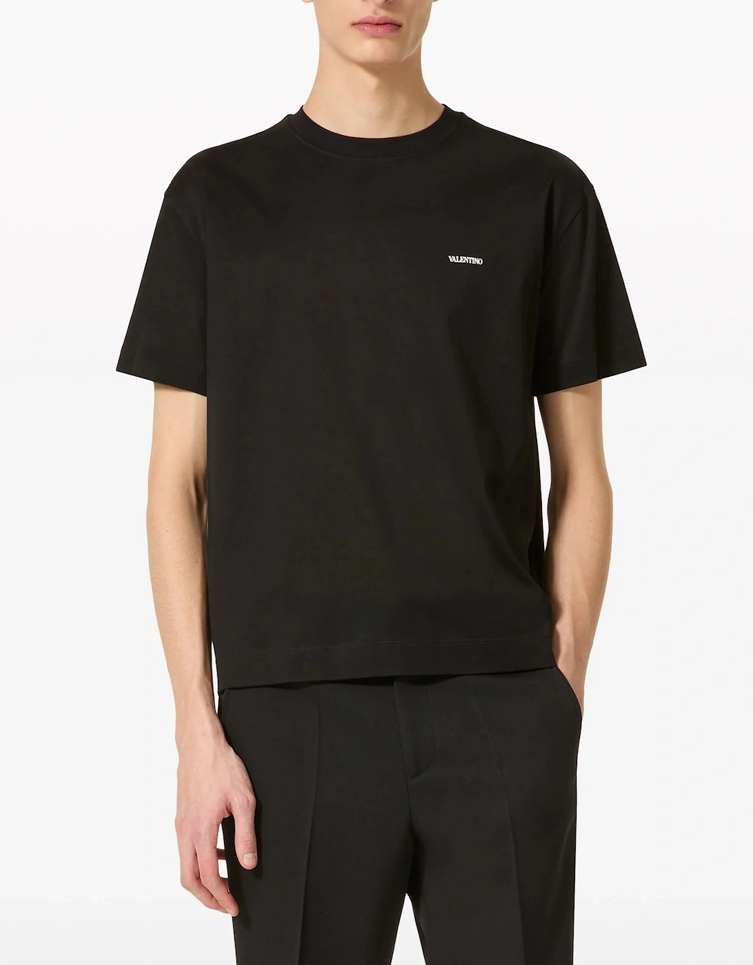 Garavani Logo Printed T-Shirt in Black