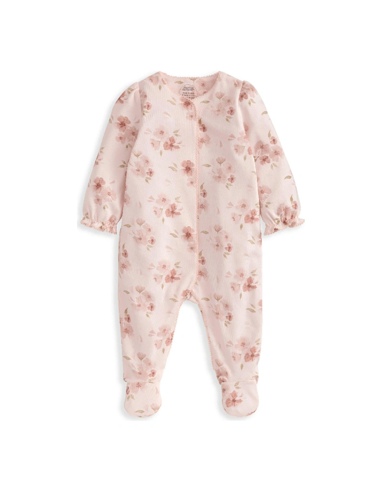 Baby Girls Floral Print Sleepsuit - Pink