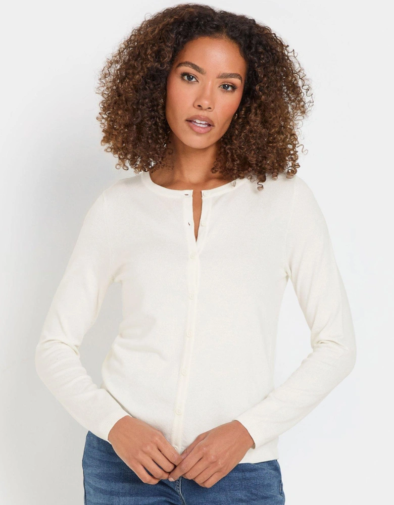 Long Sleeve Button Down Cardigan - Ivory