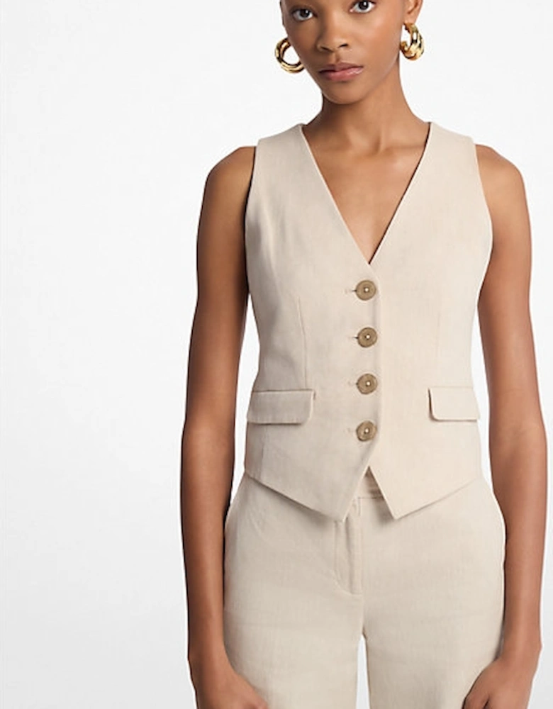 Linen and Cotton Twill Vest