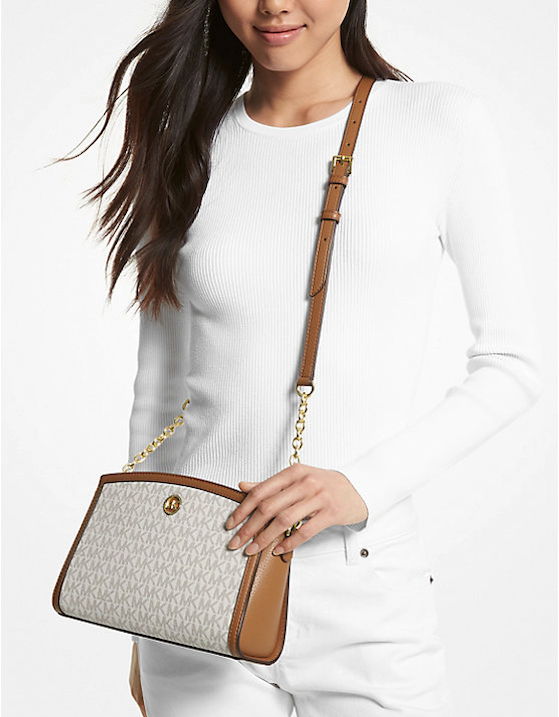 Chantal Large Signature Logo Messenger Bag