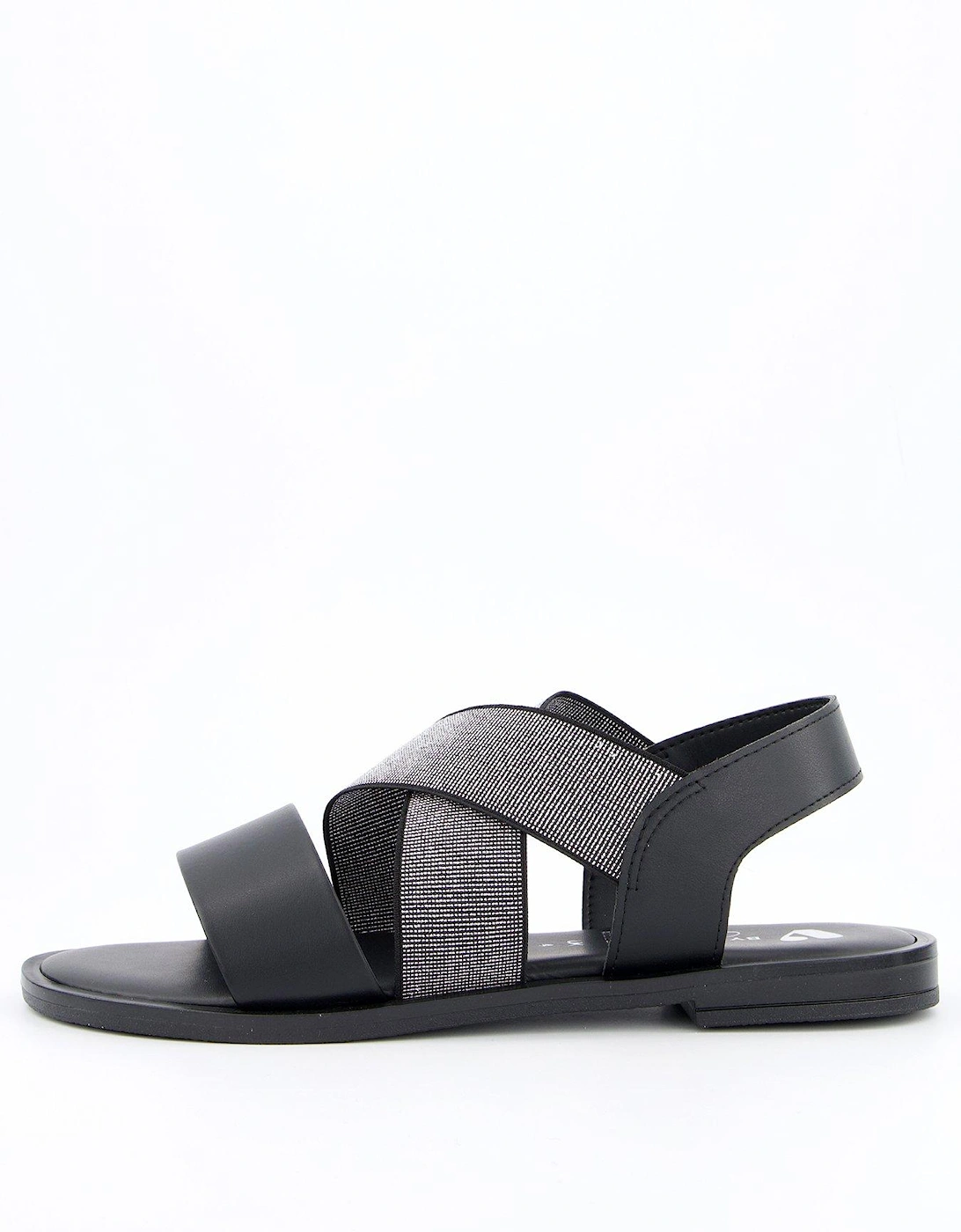 Wide Fit Comfort Elastic Flat Sandals - Black , 2 of 1