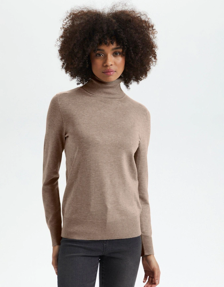 Mila Rol Neck Jumper - Beige