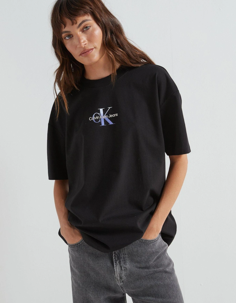 Gradient Logo Oversized T-Shirt - Black