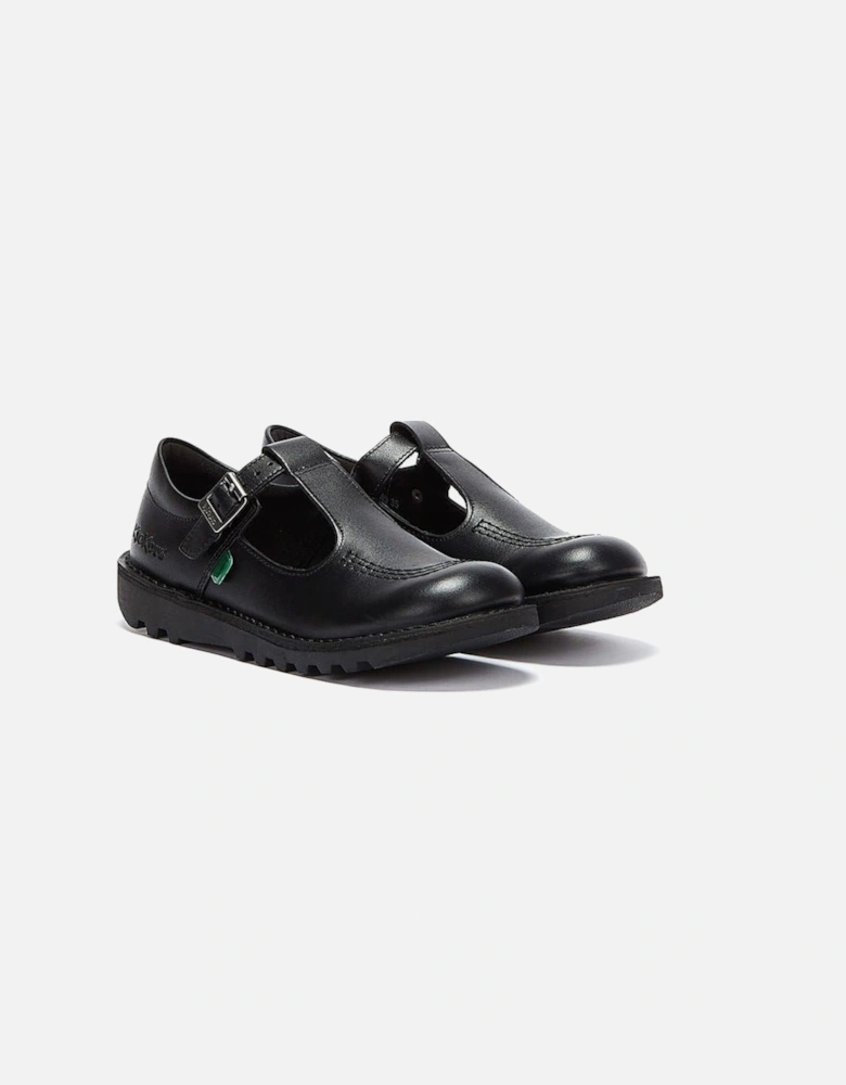 Kick T Infant Black Leather Shoes