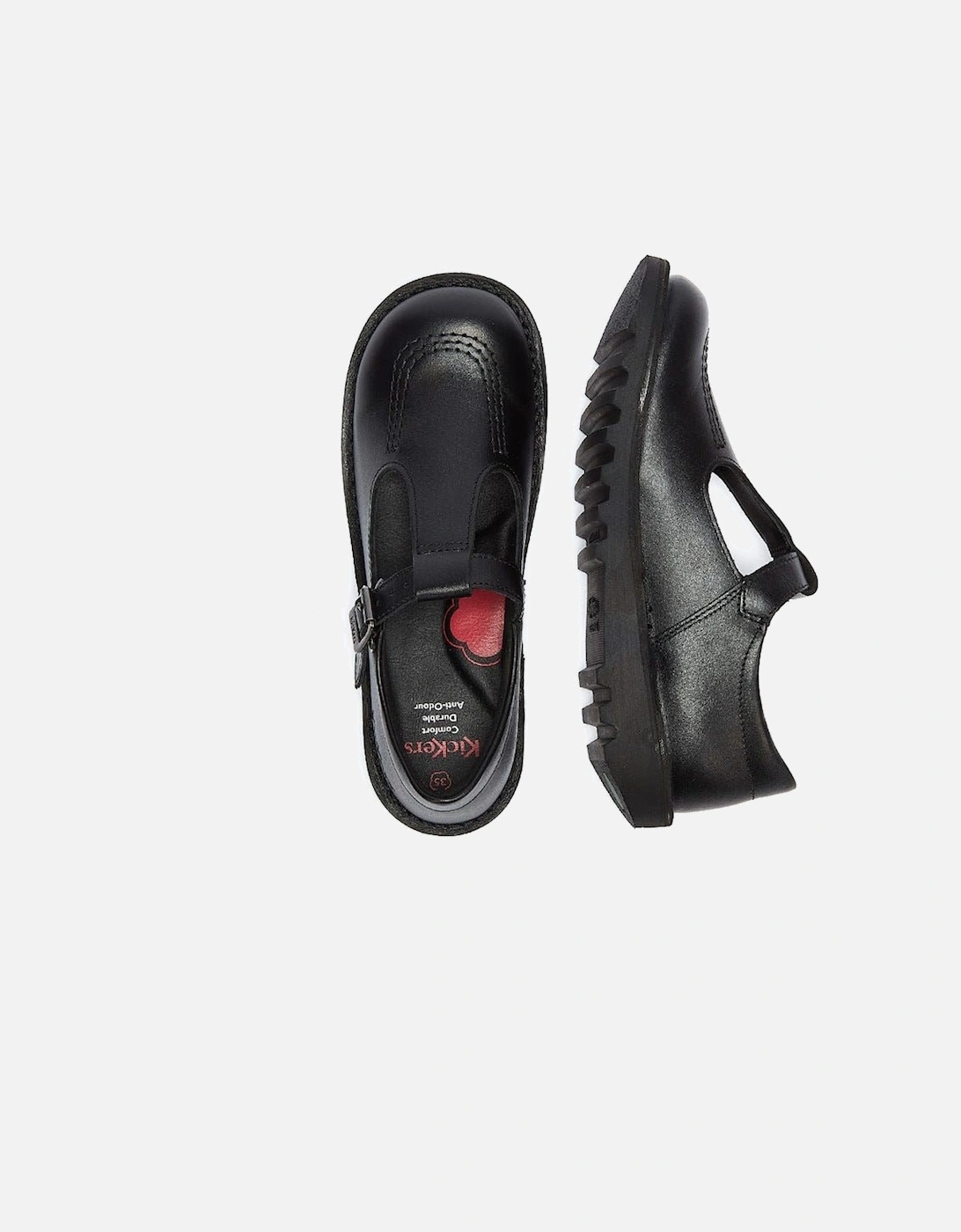 Kick T Infant Black Leather Shoes