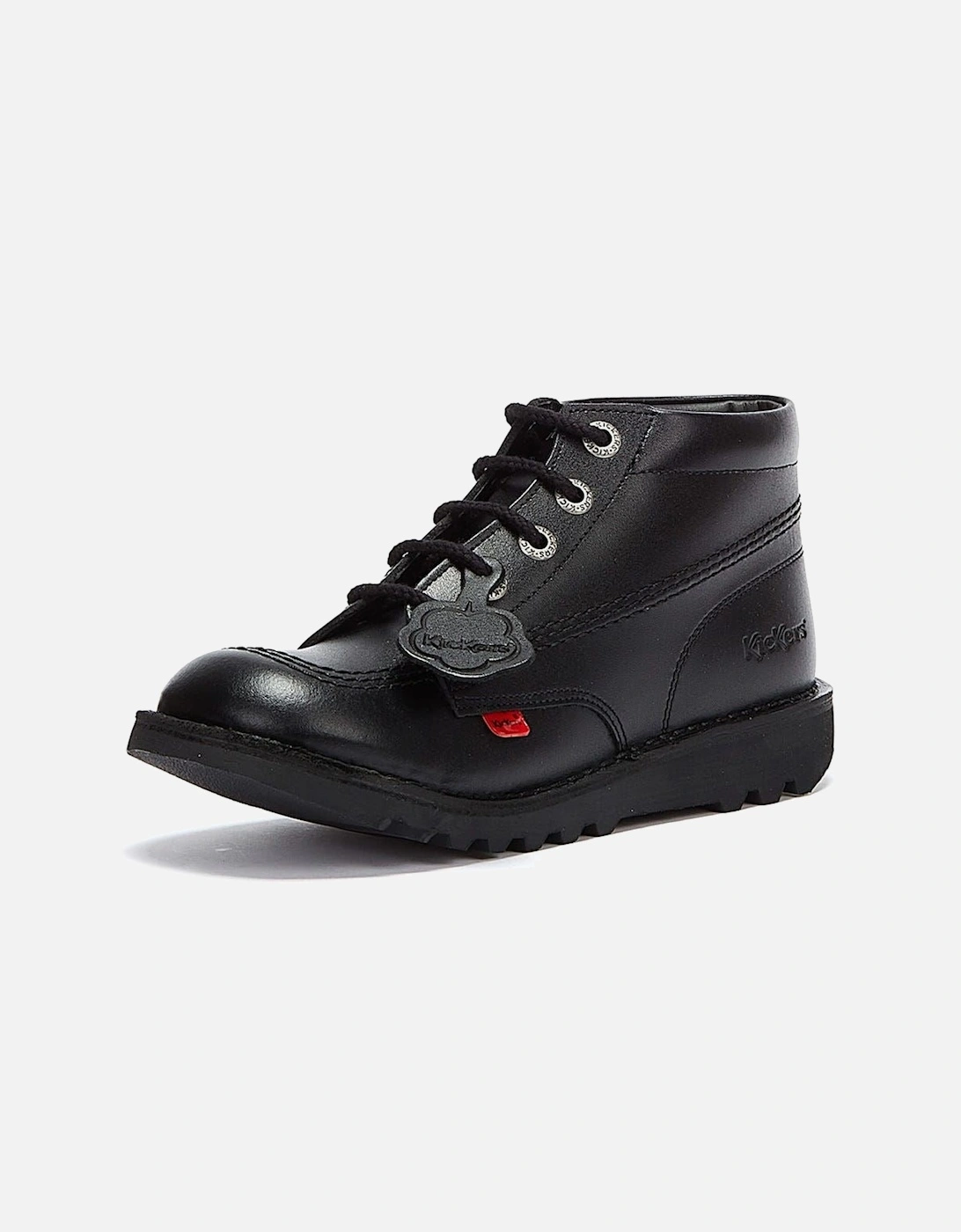 Kick Hi Youth Black Leather Ankle School Boots