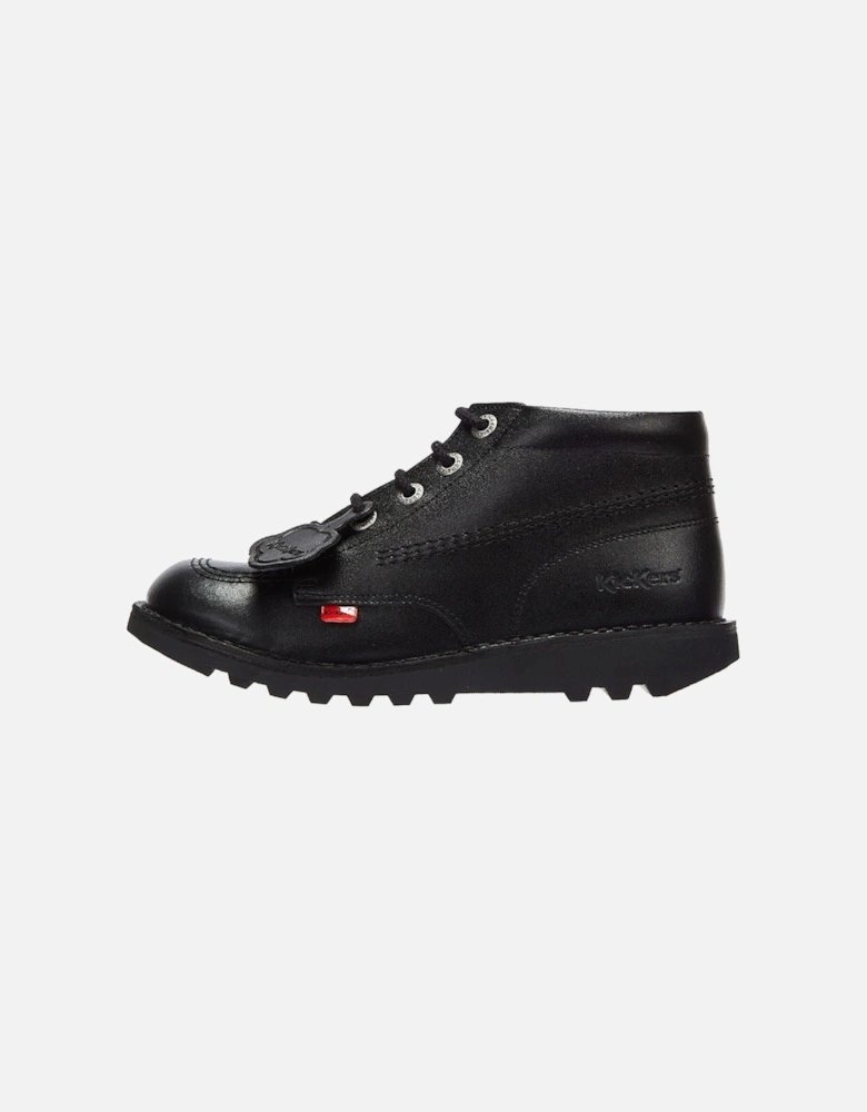 Kick Hi Youth Black Leather Ankle School Boots