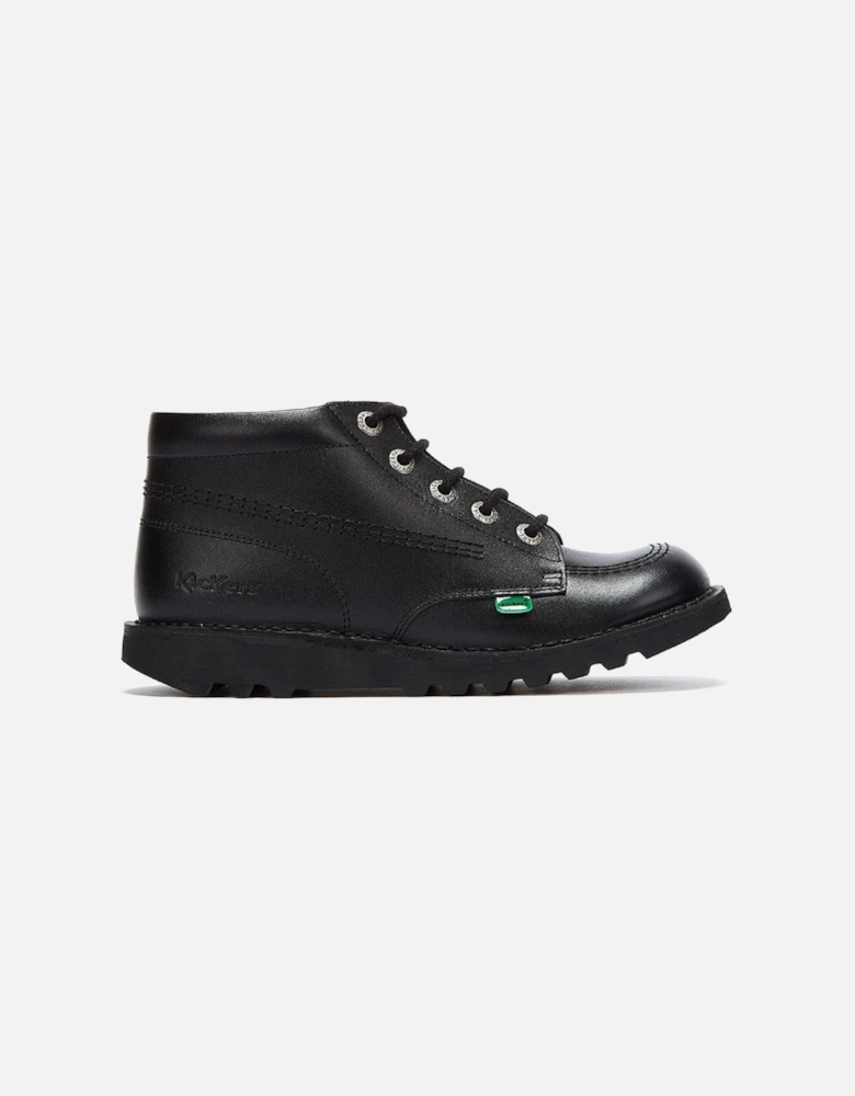 Kick Hi Youth Black Leather Ankle School Boots