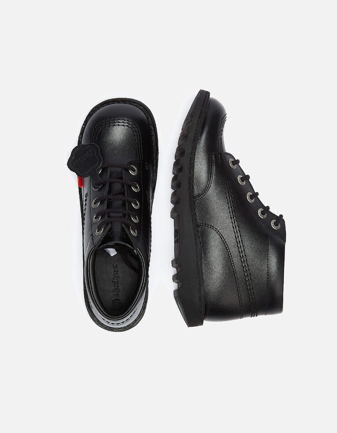 Kick Hi Youth Black Leather Ankle School Boots