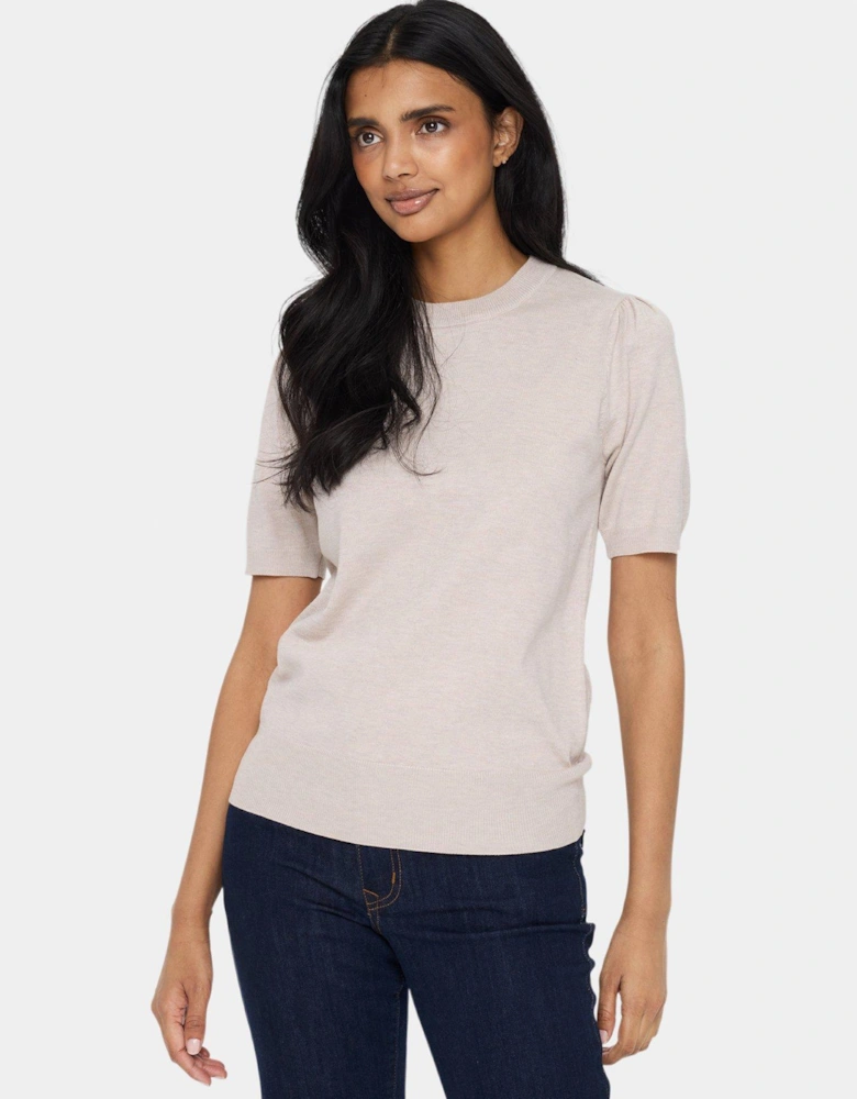 Mila Short Sleeve Jumper - Beige