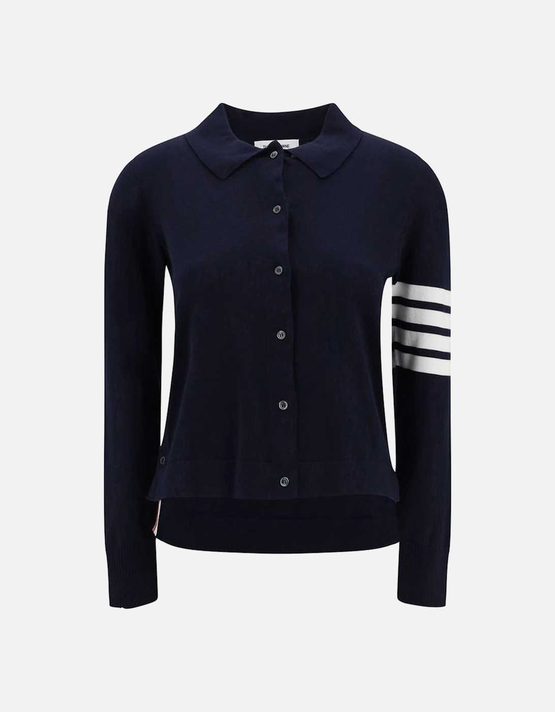 Cotton Long-Sleeved Polo Shirt with Iconic Bands Women - Blue, 4 of 3