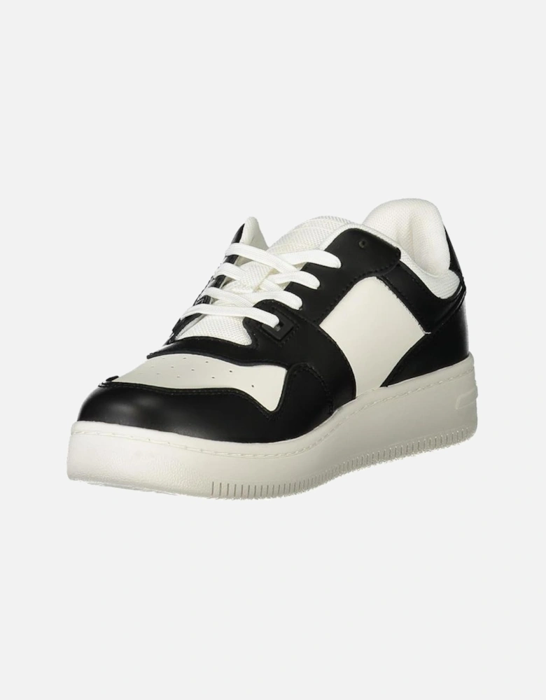 Leather High-Top Sneakers with Metallic Accents Women - White