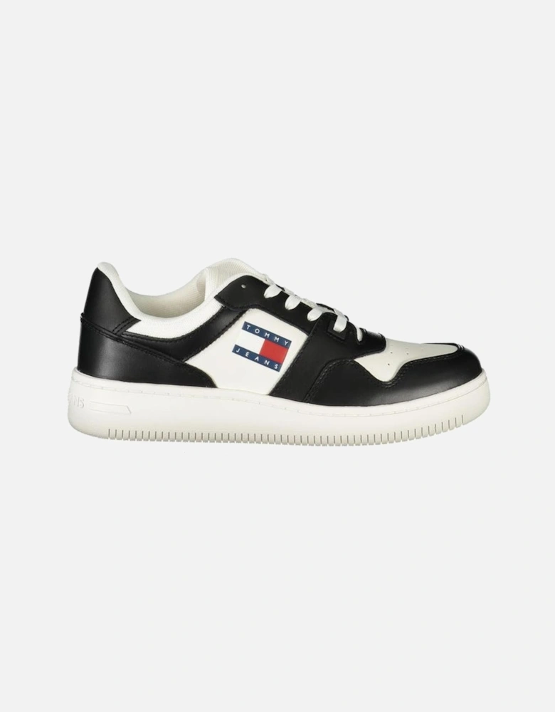 Leather High-Top Sneakers with Metallic Accents Women - White