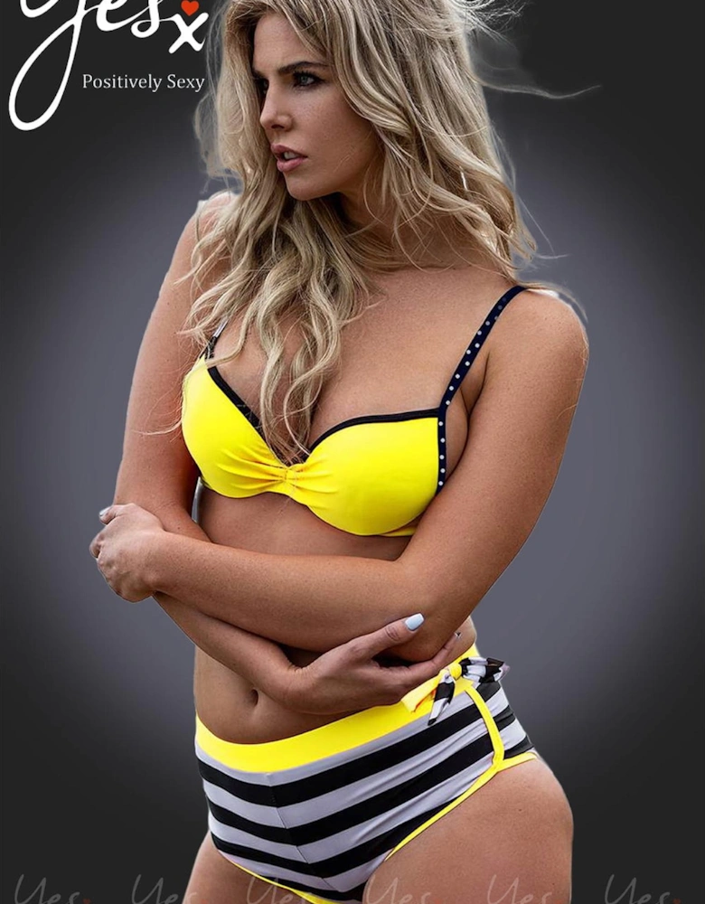 Luxury Bra Underwired Padded by Women - Yellow Swimwear