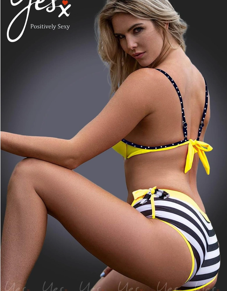 Luxury Bra Underwired Padded by Women - Yellow Swimwear