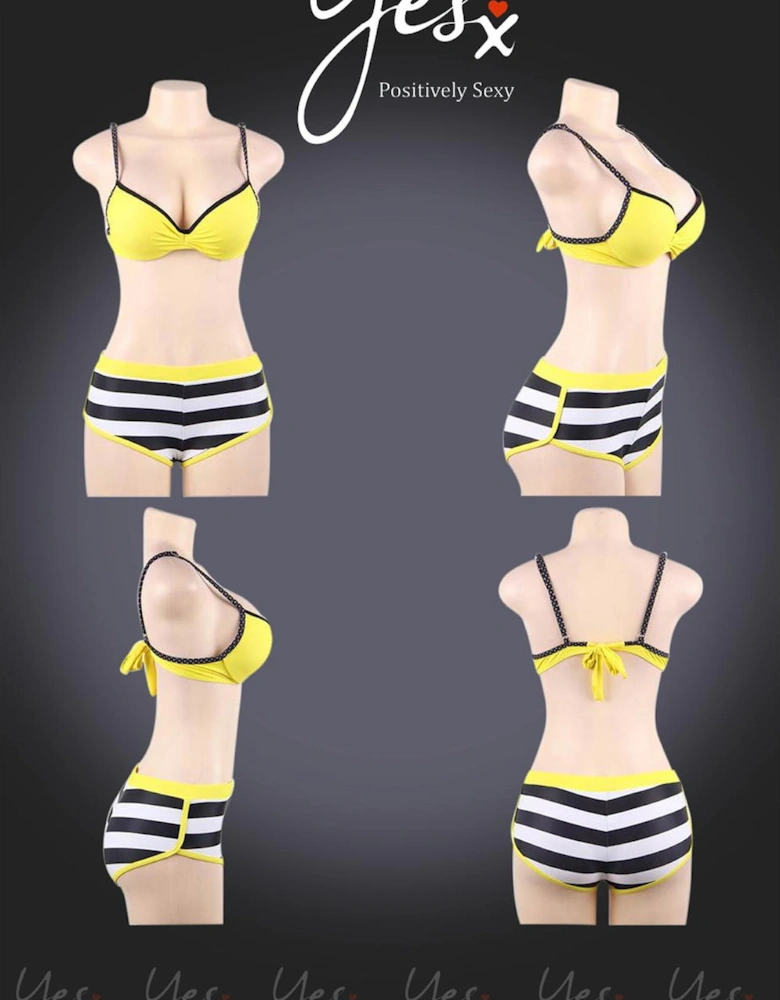 Luxury Bra Underwired Padded by Women - Yellow Swimwear