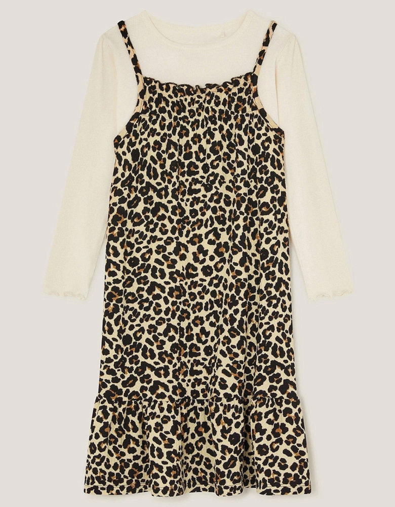 Girls Animal Print Dress - Multi