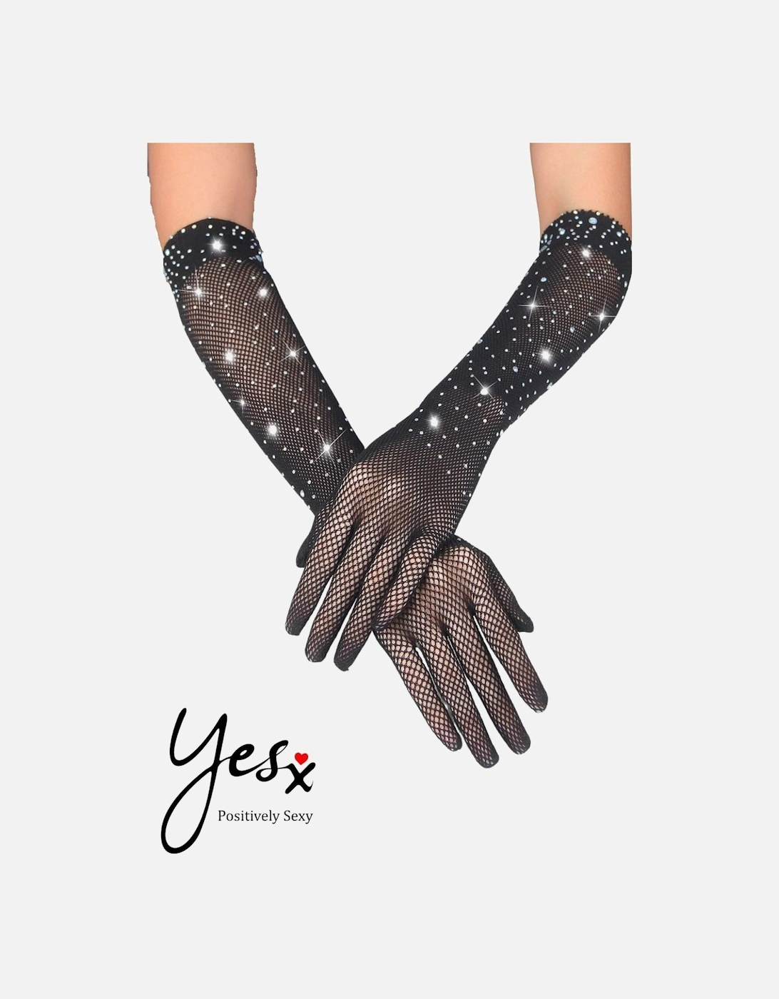 YX861 Sparkly Gloves Women - Black Accessories