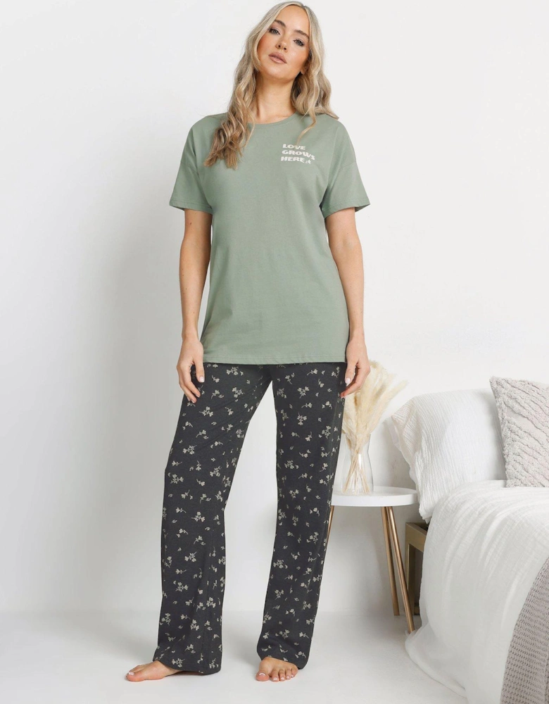 Love Grows Here Wide Leg Pj Set