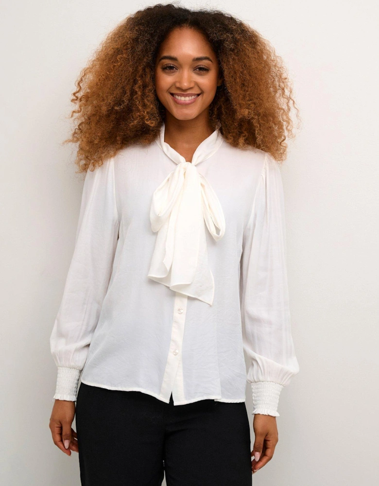 Nola Bow Shirt - White