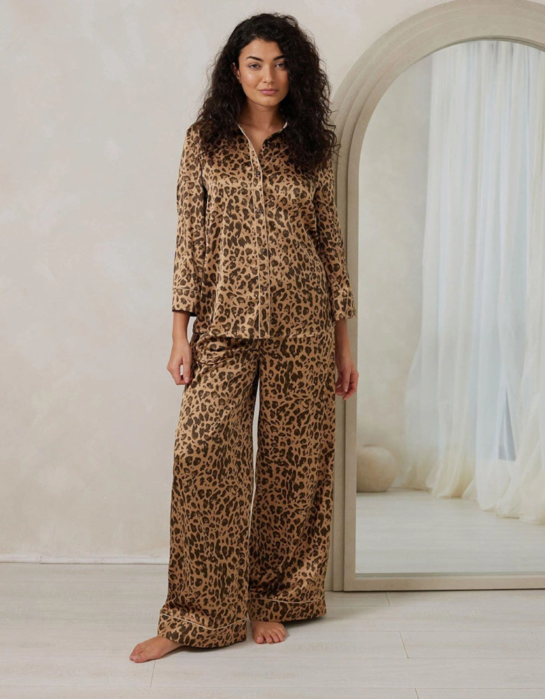 Leopard Print Long Pyjama Set