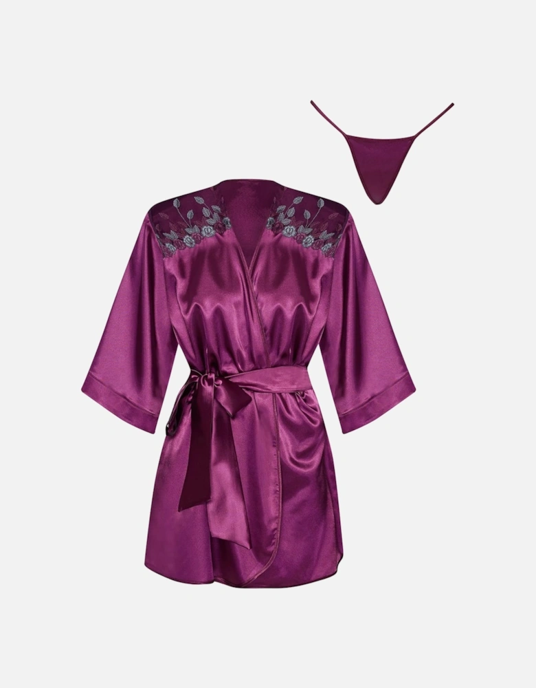 BN6673 Peignoir Burgundy Women - Default Title Nightwear