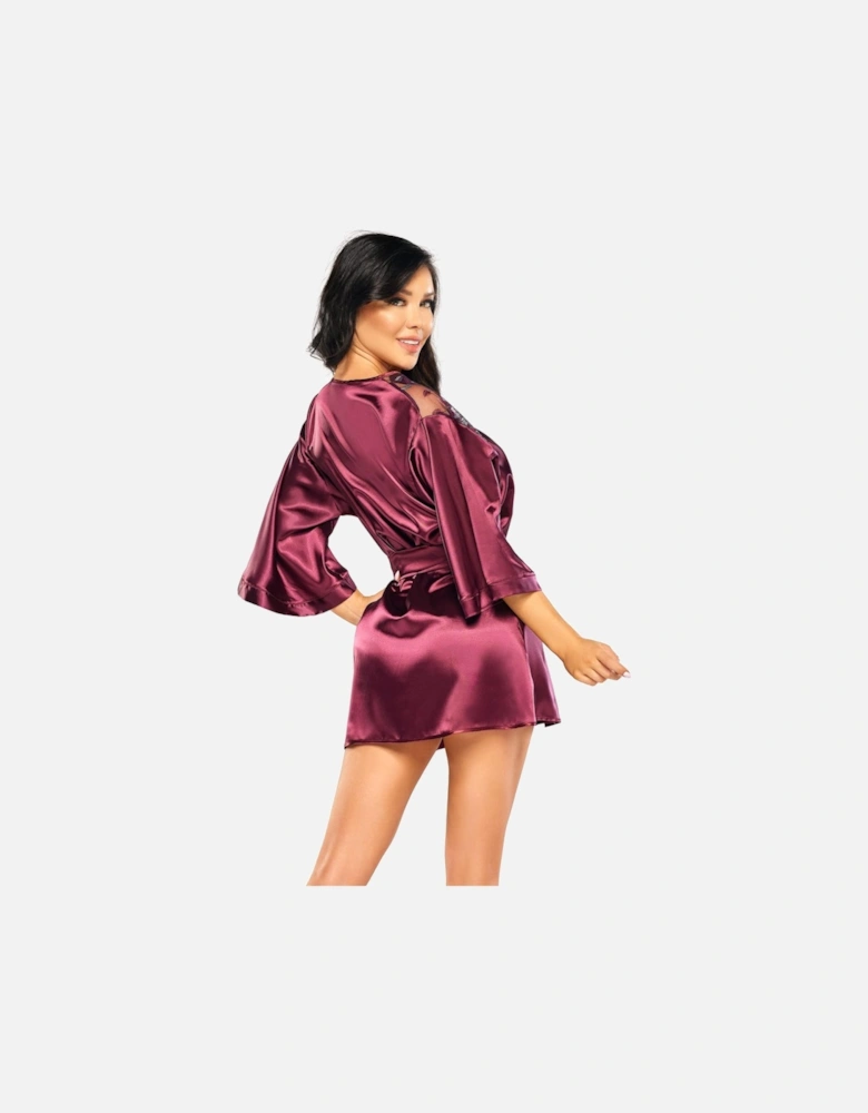 BN6673 Peignoir Burgundy Women - Default Title Nightwear