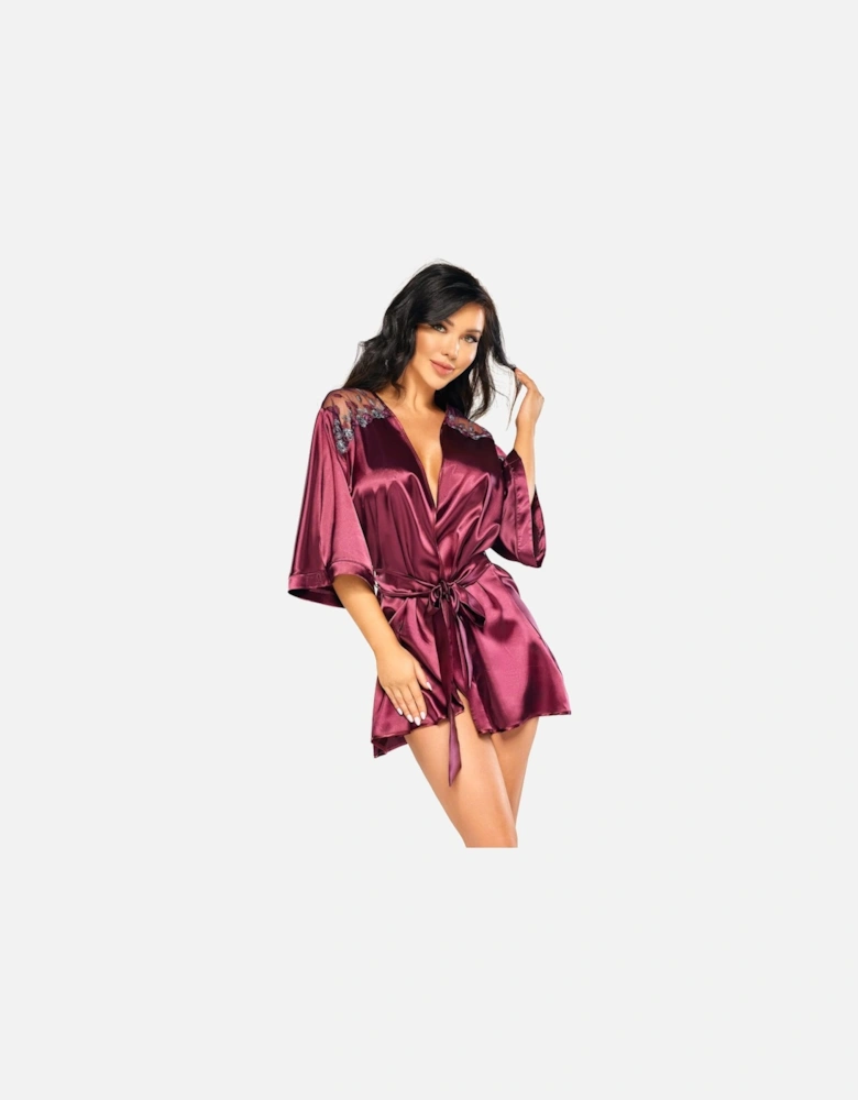 BN6673 Peignoir Burgundy Women - Default Title Nightwear