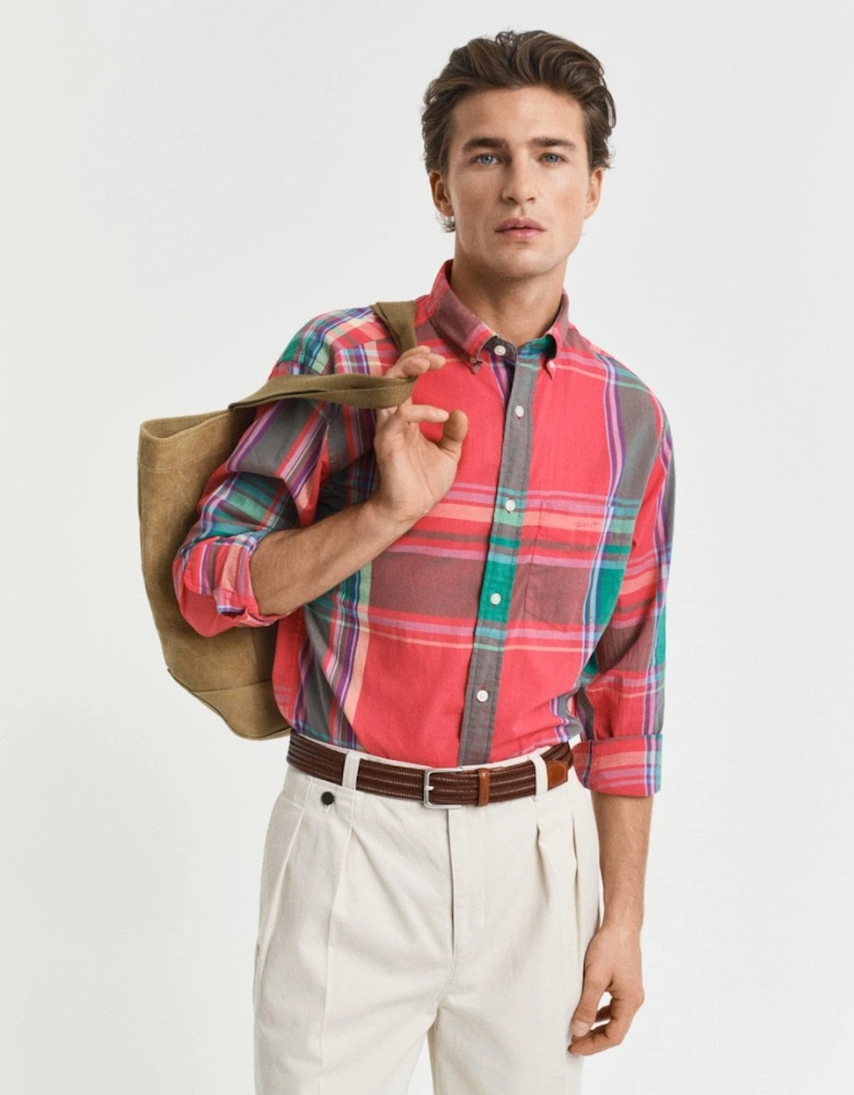 Mens Regular Fit Indian Madras Shirt