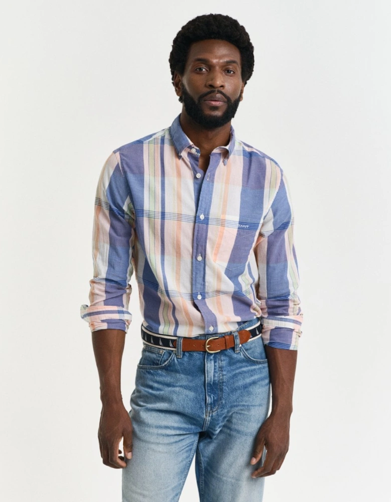 Mens Regular Fit Indian Madras Shirt