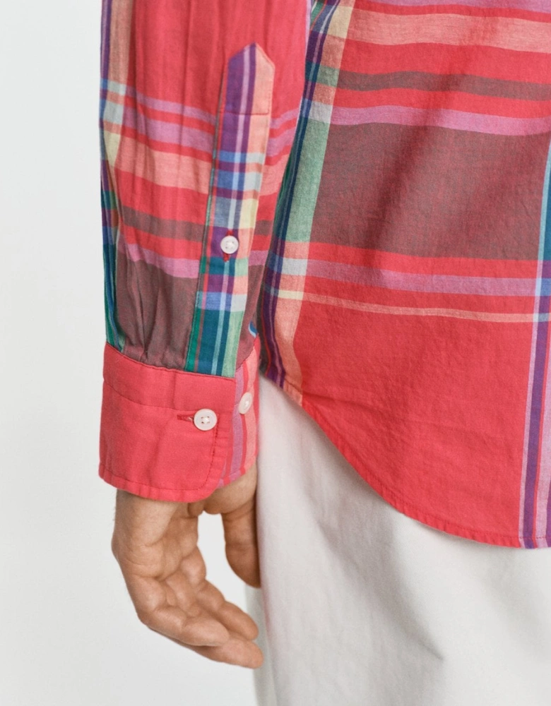 Mens Regular Fit Indian Madras Shirt