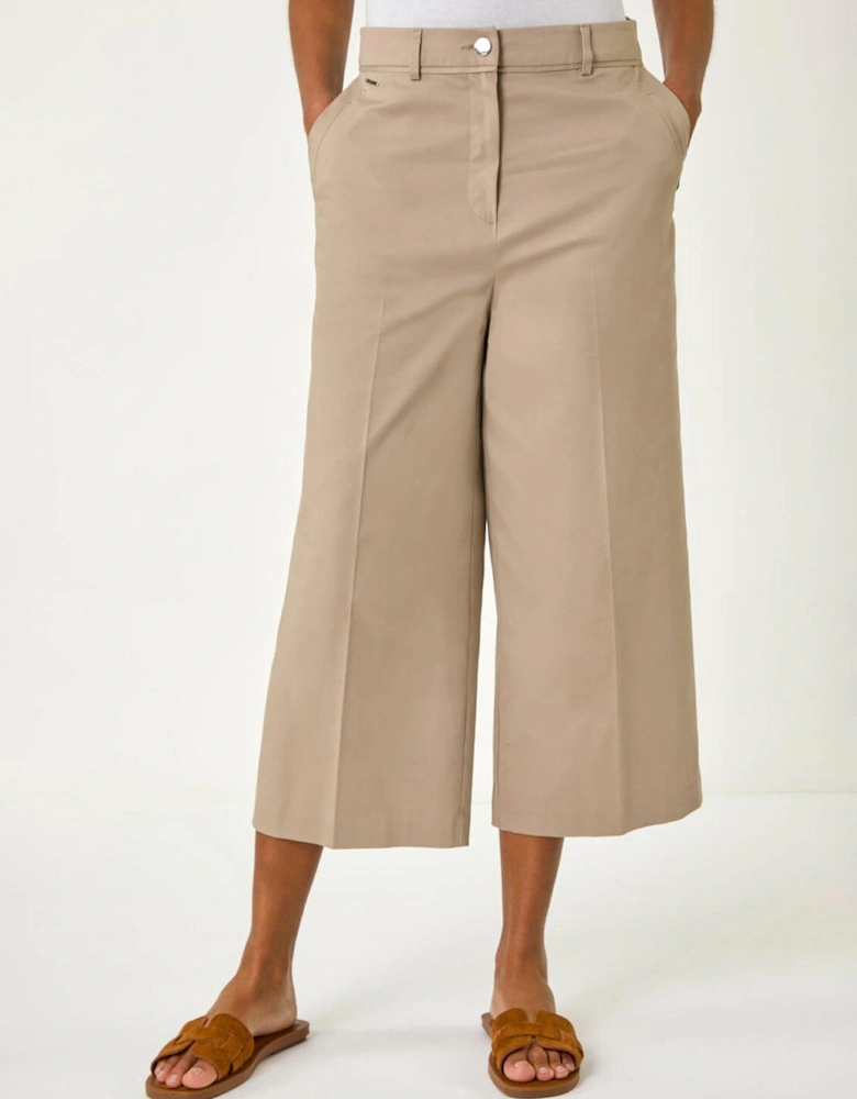 Cotton Culotte Trousers - Mocha