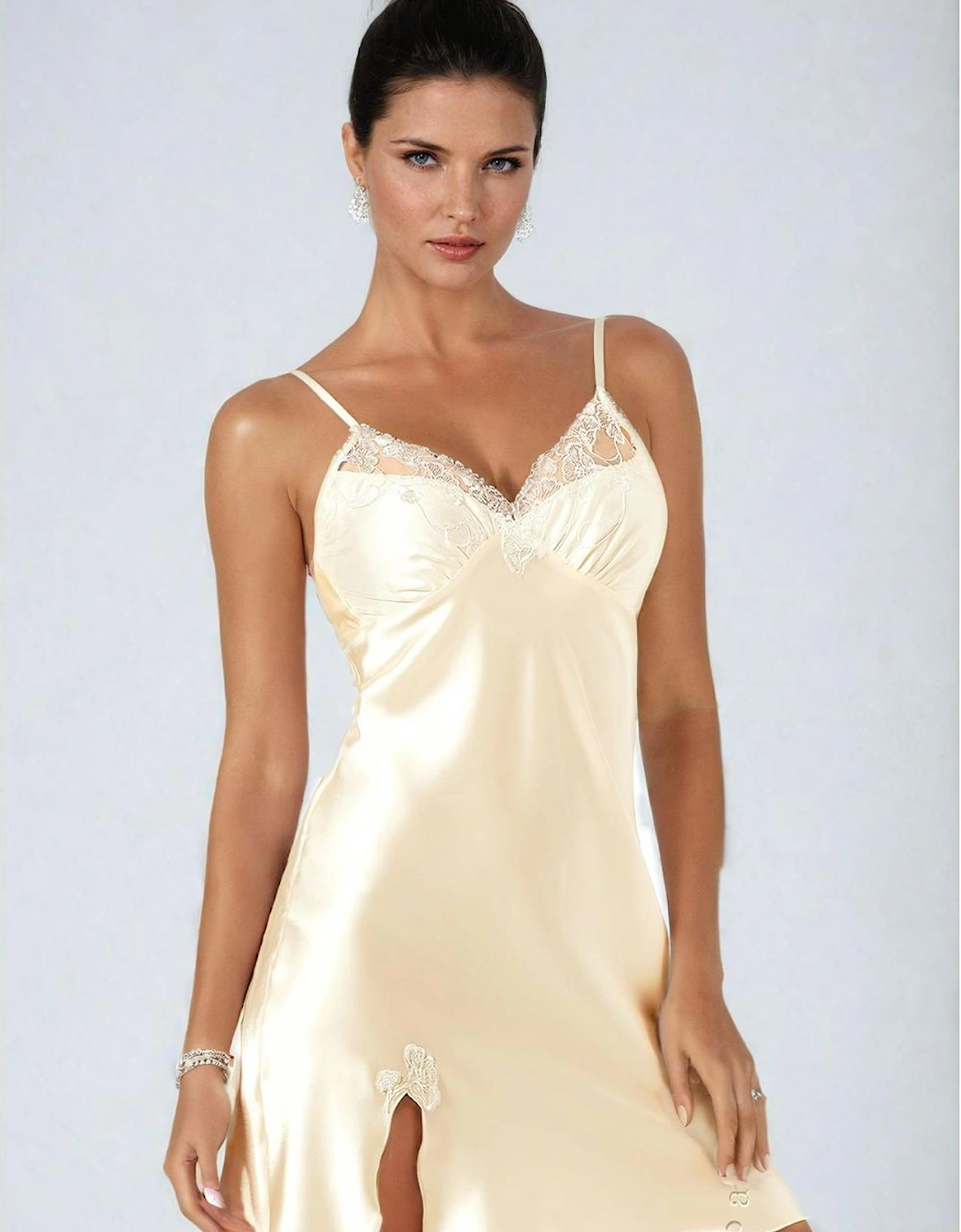 Satin nightwear Mesh by Women - Cream