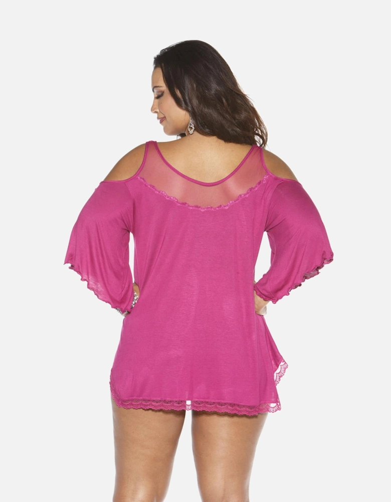 Sheer nightwear Lace by Women - Magenta