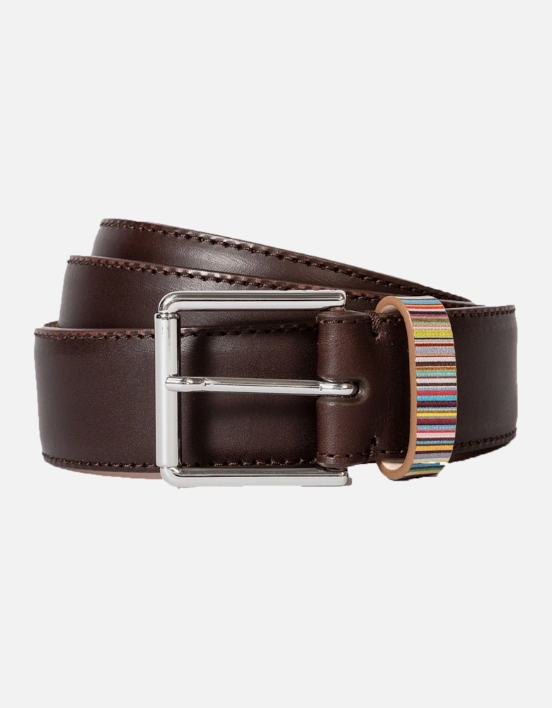 Stripe Keeper Belt Brown