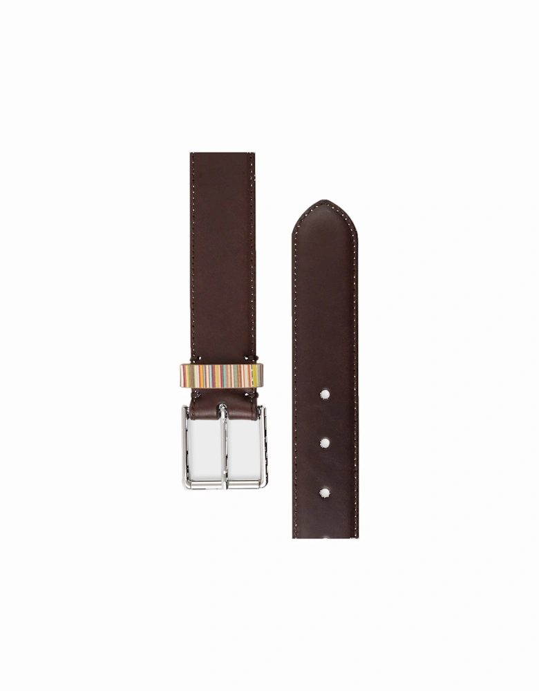 Stripe Keeper Belt Brown