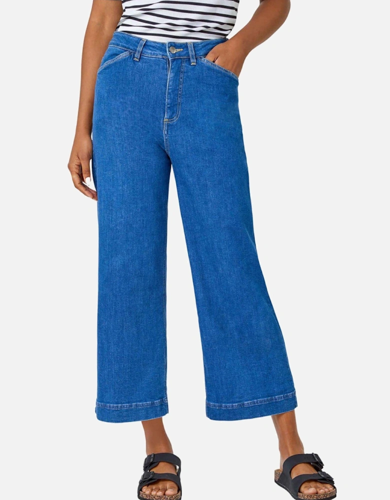 Cotton Denim Stretch Culottes