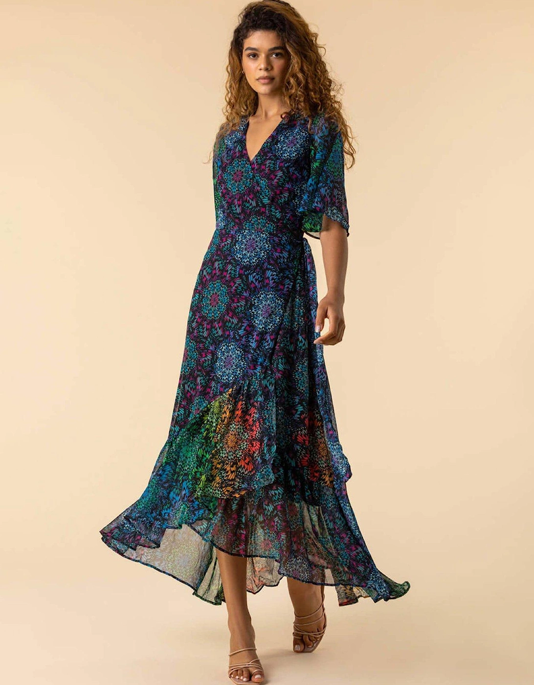 Abstract Print Maxi Wrap Dress, 2 of 1