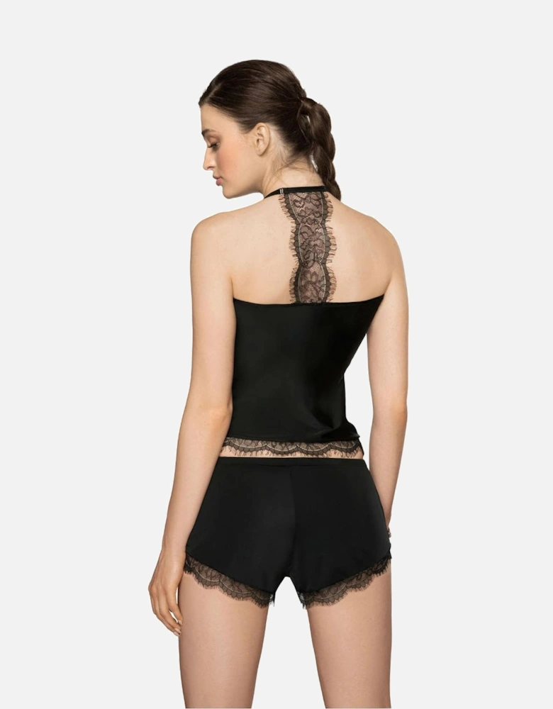 Satin nightwear halter Halter Lace by Women - Black