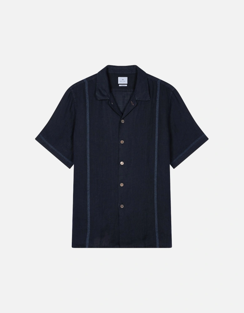 PS Stripe Detail SS Shirt Navy