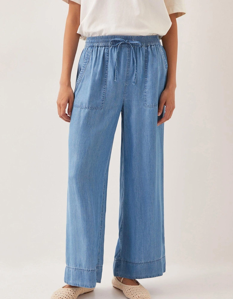 Nyla Wide Leg Trousers - Blue