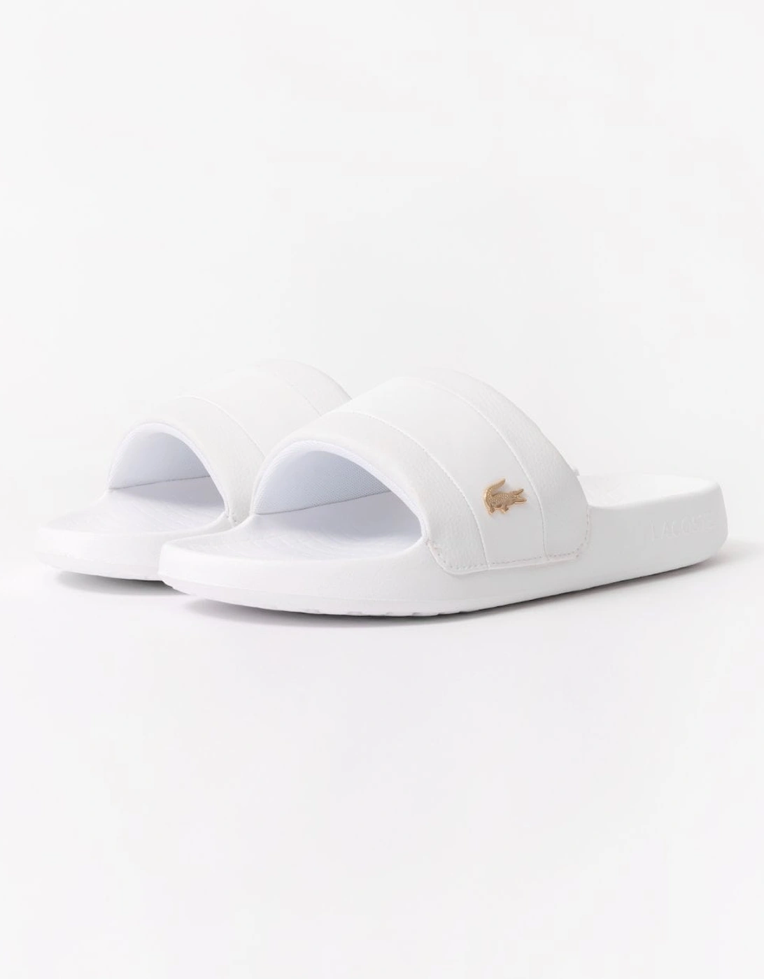 Lacoste Men's White Serve Metal Sliders - - : 9