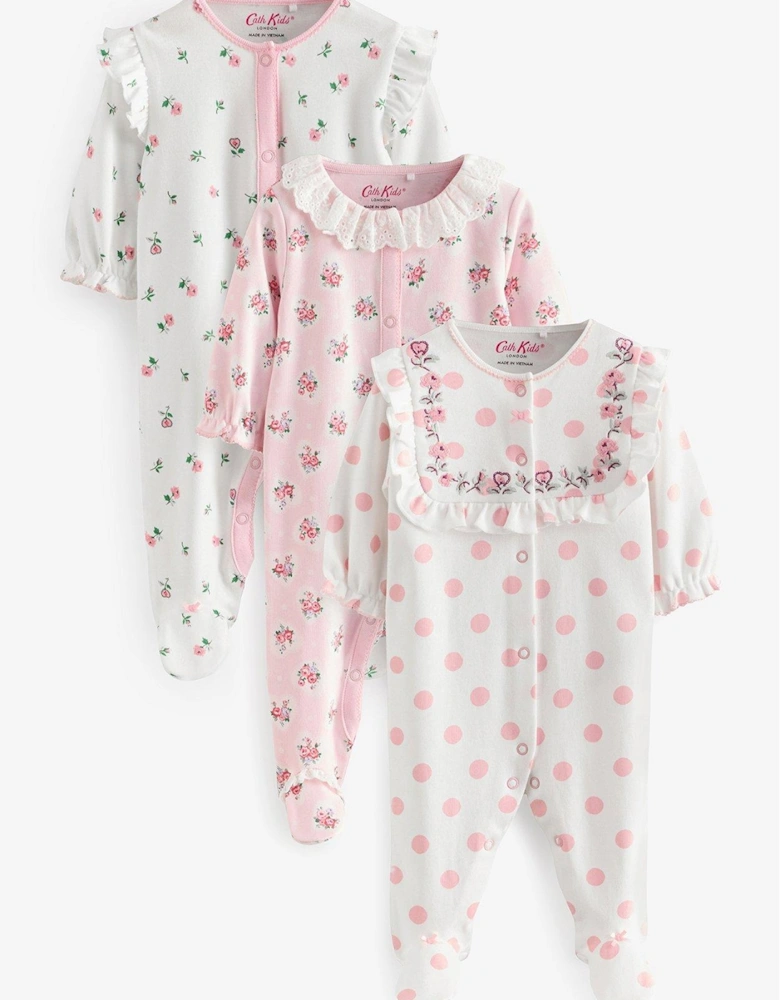 Pink Floral Baby 100% Cotton Sleepsuit