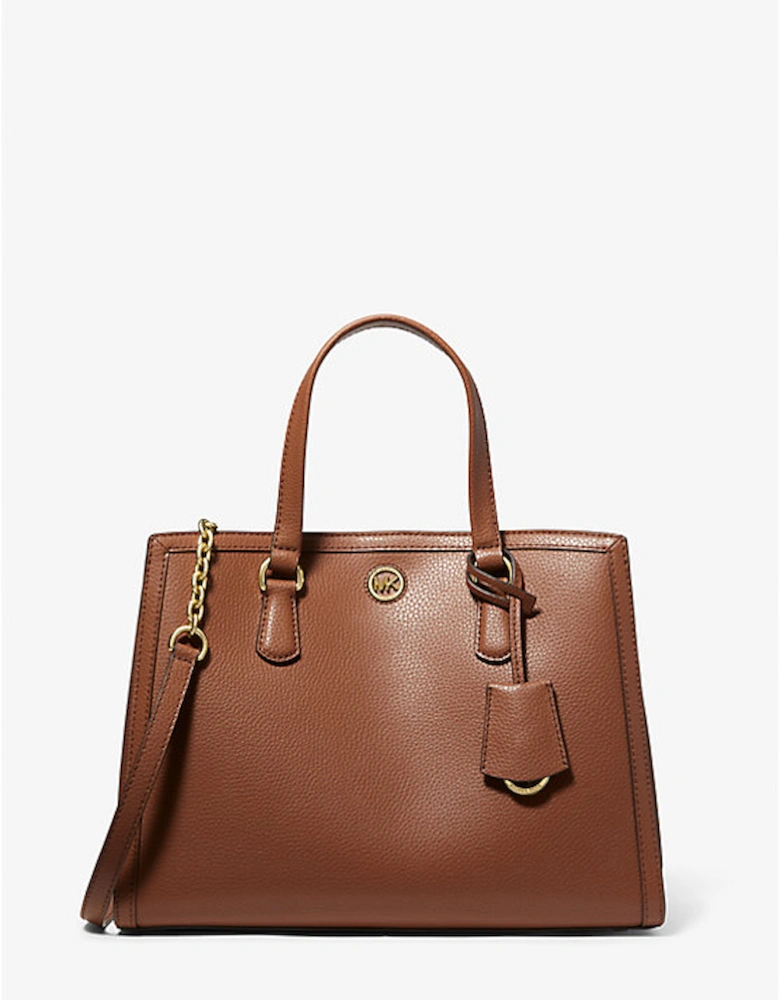 Chantal Medium Pebbled Leather Satchel