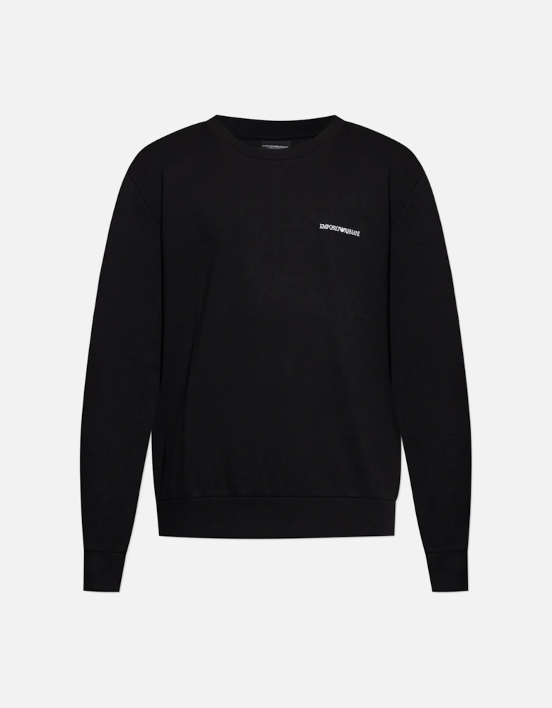 Embroidered Logo Lounge Sweatshirt Black