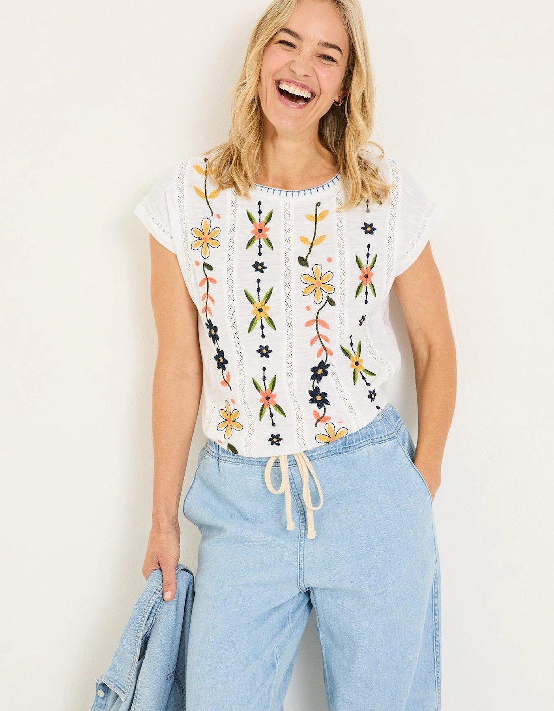 Ivy Embroidered T-Shirt - White, 2 of 1