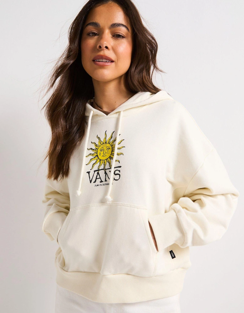 Women's Cosmic Ray Retro Fit Pullover Hoodie - Cream