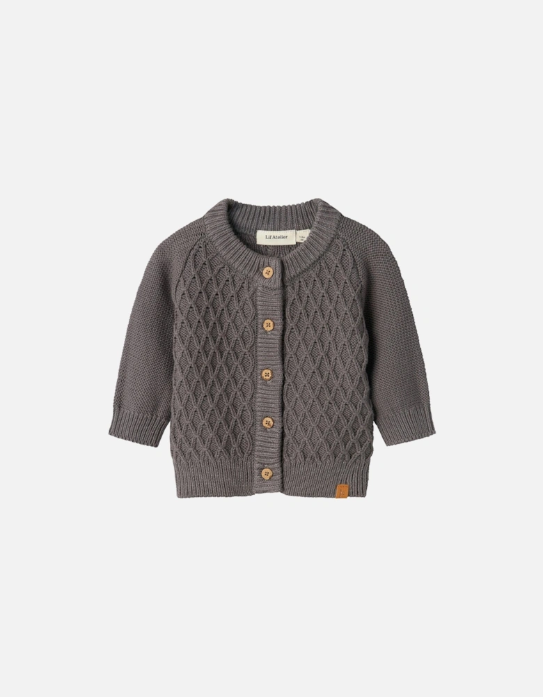 Baby Boys Knitted Cardigan - Pewter